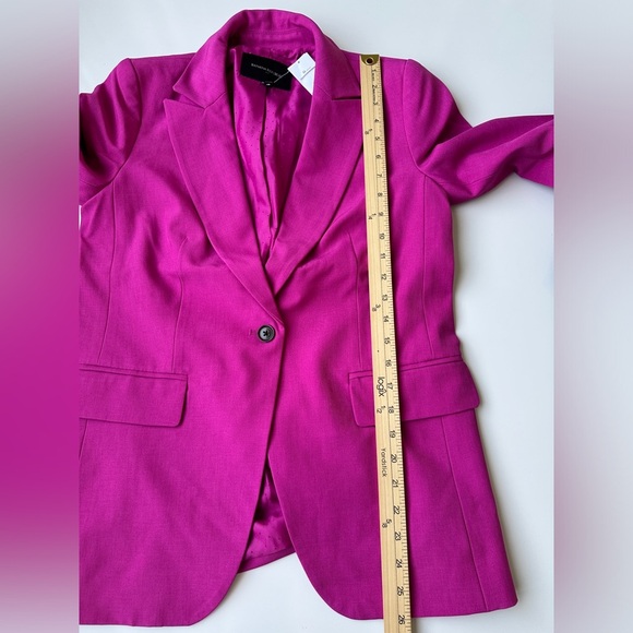 NWT Banana Republic Fuchsia Pink Lined Stretch Spring Blazer Jacket Women’s Sz 2 - Picture 5 of 6